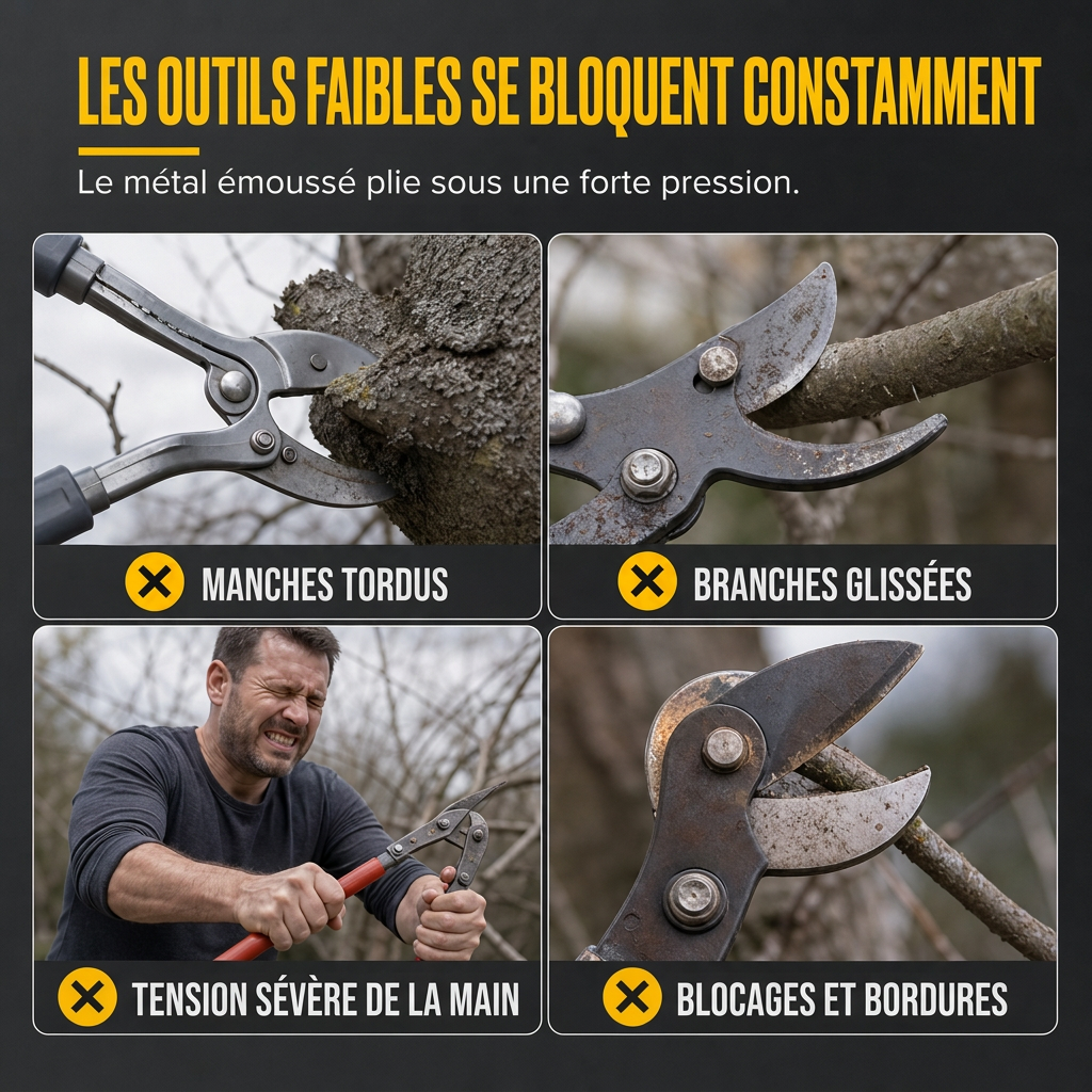 🌳 50% DE RÉDUCTION MAINTENANT ! ✂️ Sécateurs épais pour jardin – Levier à effet compound, acier trempé et aluminium de qualité aviation – Pour branches épaisses et arbres fruitiers 💪