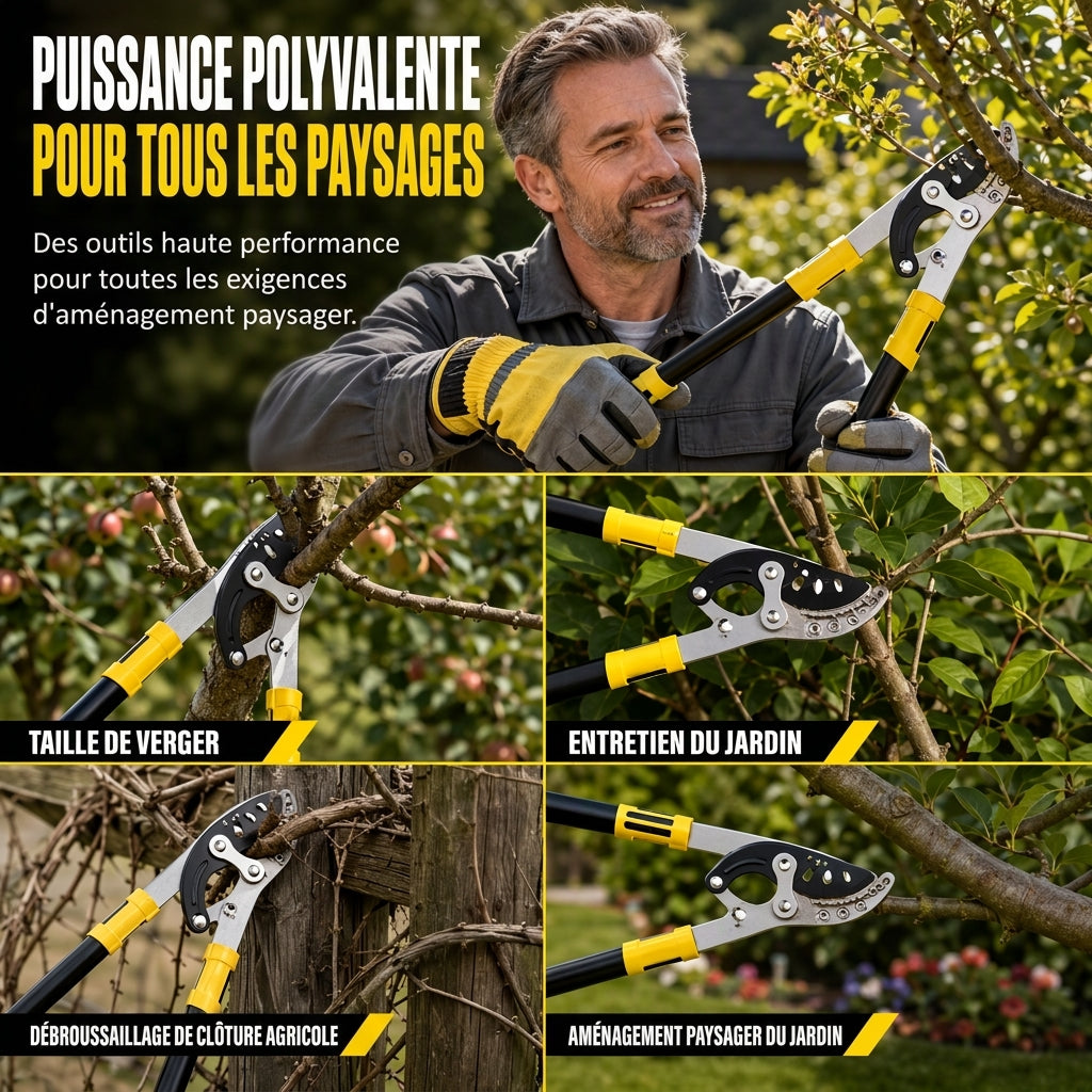 🌳 50% DE RÉDUCTION MAINTENANT ! ✂️ Sécateurs épais pour jardin – Levier à effet compound, acier trempé et aluminium de qualité aviation – Pour branches épaisses et arbres fruitiers 💪