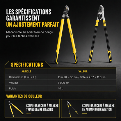 🌳 50% DE RÉDUCTION MAINTENANT ! ✂️ Sécateurs épais pour jardin – Levier à effet compound, acier trempé et aluminium de qualité aviation – Pour branches épaisses et arbres fruitiers 💪
