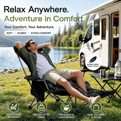 🪑 Portable, adjustable folding chair for outdoor use – Lightweight, sturdy & versatile – Ideal for the garden, camping, the beach or the patio – easy to carry and set up 🏕️✨