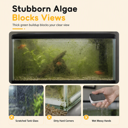 🔥 50% DE RÉDUCTION ! ✨Nettoyeur magnétique double face pour vitres d'aquarium