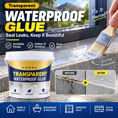 Mastic adhésif transparent et imperméable pour réparer les fuites dans la salle de bains, la cuisine, le toit et les rebords de fenêtre, à appliquer au pinceau