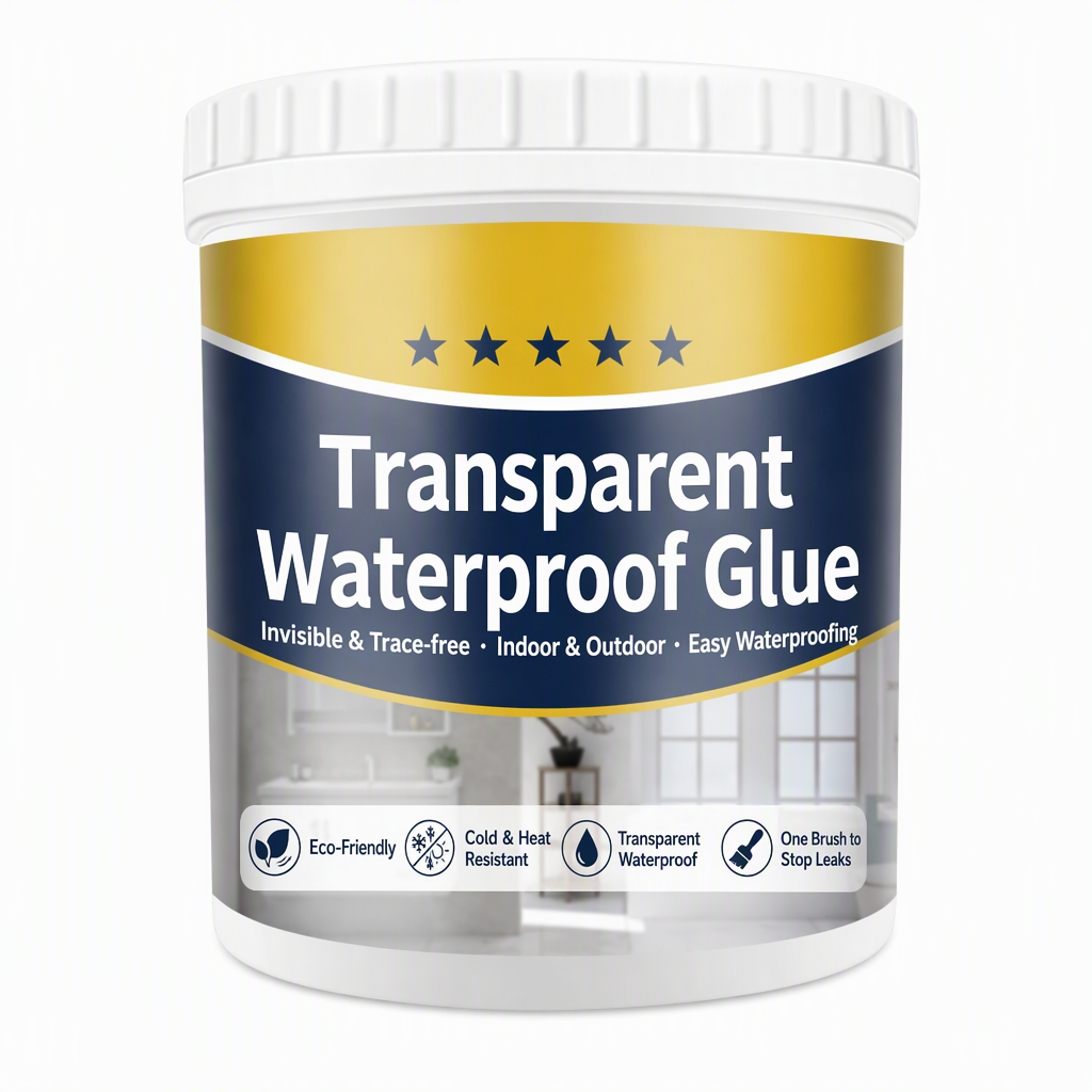 Mastic adhésif transparent et imperméable pour réparer les fuites dans la salle de bains, la cuisine, le toit et les rebords de fenêtre, à appliquer au pinceau