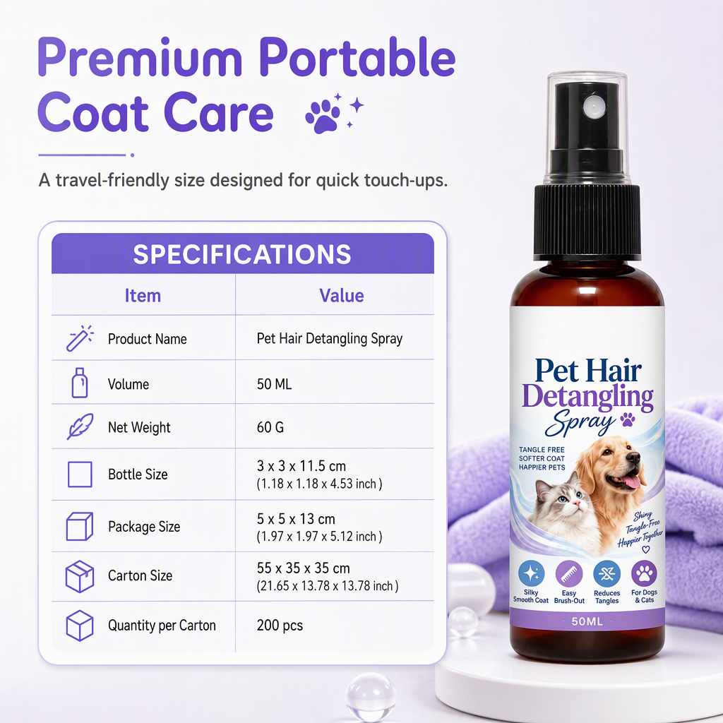 🐾✨ EN CE MOMENT : 50 % DE RÉDUCTION POUR UNE DURÉE LIMITÉE – Spray anti-boules de poils pour animaux de compagnie – Élimine les boules de poils – Réduit la chute de poils – Pelage doux et brillant – Pour chats à poils longs et chiens à poils bouclés