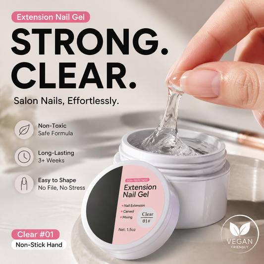 💅✨ PROMOTION D'ÉTÉ : 50 % DE RÉDUCTION ! Gel de renforcement pour extensions d'ongles — Ne coule pas, facile à utiliser 🥳