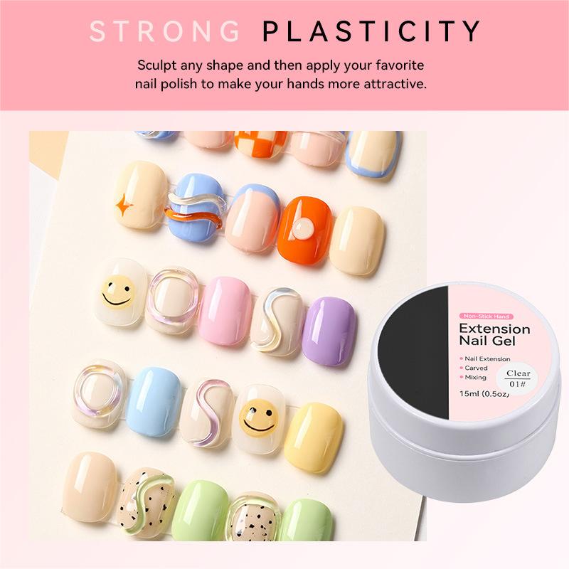 💅✨ PROMOTION D'ÉTÉ : 50 % DE RÉDUCTION ! Gel de renforcement pour extensions d'ongles — Ne coule pas, facile à utiliser 🥳