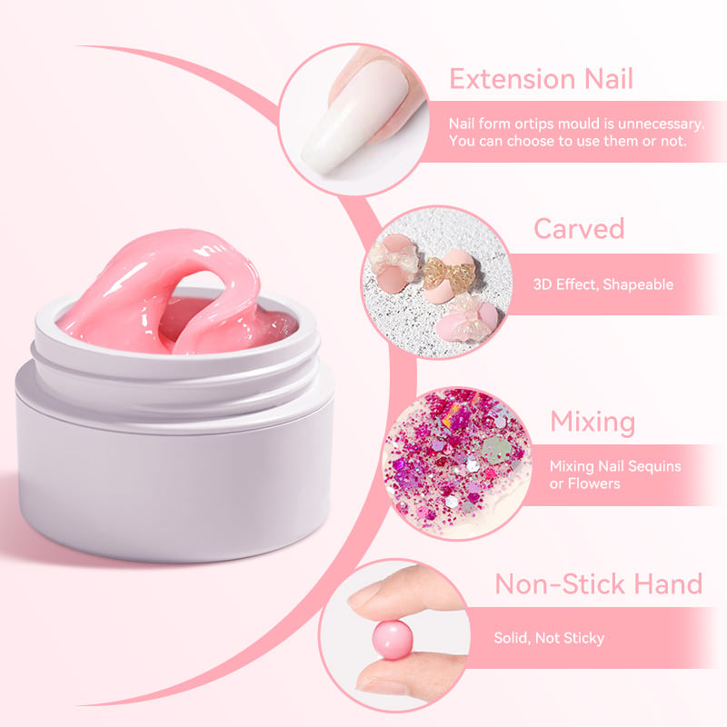 💅✨ PROMOTION D'ÉTÉ : 50 % DE RÉDUCTION ! Gel de renforcement pour extensions d'ongles — Ne coule pas, facile à utiliser 🥳