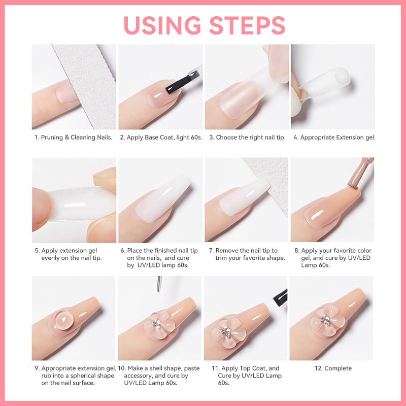 💅✨ PROMOTION D'ÉTÉ : 50 % DE RÉDUCTION ! Gel de renforcement pour extensions d'ongles — Ne coule pas, facile à utiliser 🥳