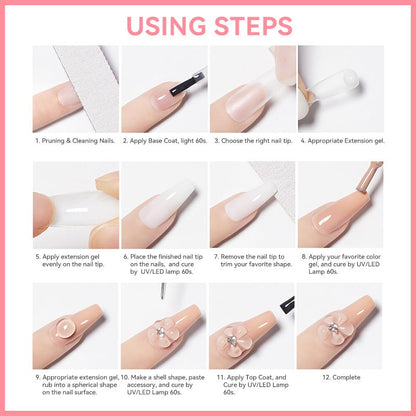 💅✨ PROMOTION D'ÉTÉ : 50 % DE RÉDUCTION ! Gel de renforcement pour extensions d'ongles — Ne coule pas, facile à utiliser 🥳