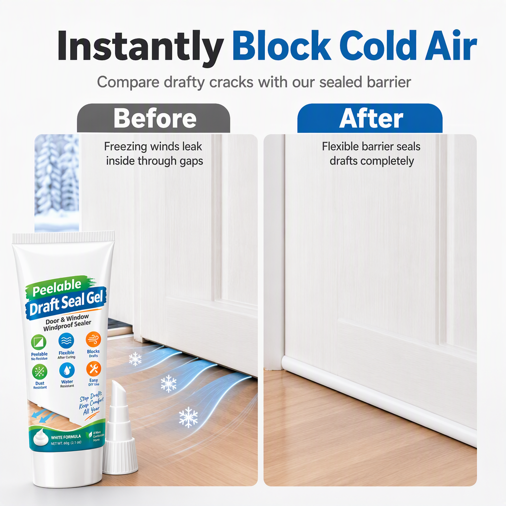 🚪50 % DE RÉDUCTION EN CE MOMENT ! Gel d'étanchéité pelable pour les interstices entre les portes et les fenêtres