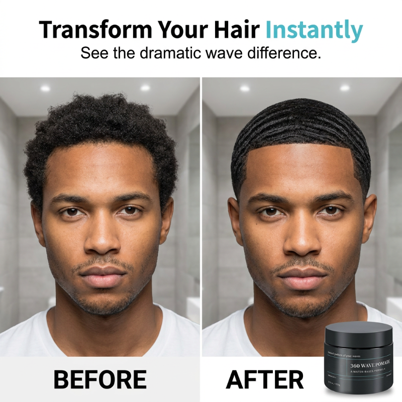 🔥50% DE RÉDUCTION !💈Pommade à Ondules Tenue Moyenne, Cire Cheveux Brillante à Base d’Eau ✨🌊