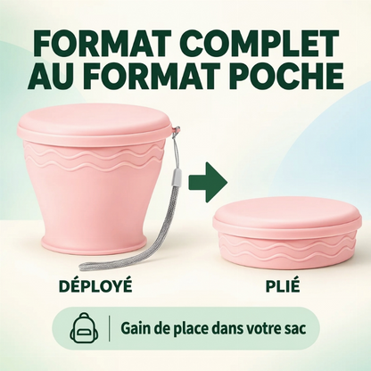 Gobelet de voyage en silicone pliable et portable