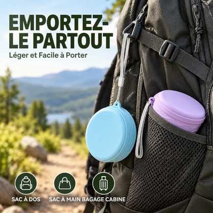 Gobelet de voyage en silicone pliable et portable