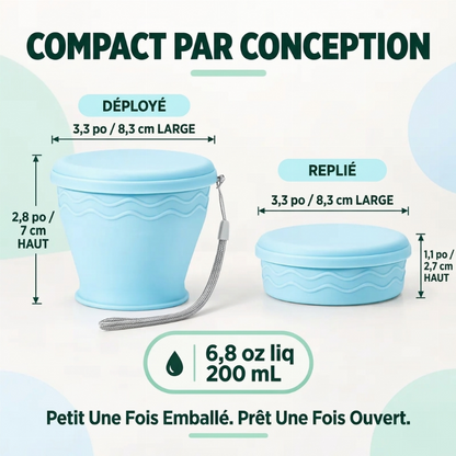 Gobelet de voyage en silicone pliable et portable