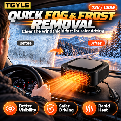 🚗❄️ 50 % DE RÉDUCTION ! Chauffage et dégivreur portable pour voiture – dégivrage et désembuage rapides, modes « chauffage » et « ventilateur » 2 en 1, socle pivotant à 360°. Un pare-brise dégagé en quelques secondes ! 🛡️✅