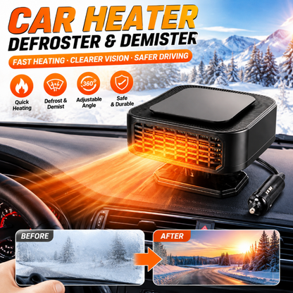 🚗❄️ 50 % DE RÉDUCTION ! Chauffage et dégivreur portable pour voiture – dégivrage et désembuage rapides, modes « chauffage » et « ventilateur » 2 en 1, socle pivotant à 360°. Un pare-brise dégagé en quelques secondes ! 🛡️✅