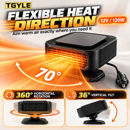 🚗❄️ 50 % DE RÉDUCTION ! Chauffage et dégivreur portable pour voiture – dégivrage et désembuage rapides, modes « chauffage » et « ventilateur » 2 en 1, socle pivotant à 360°. Un pare-brise dégagé en quelques secondes ! 🛡️✅