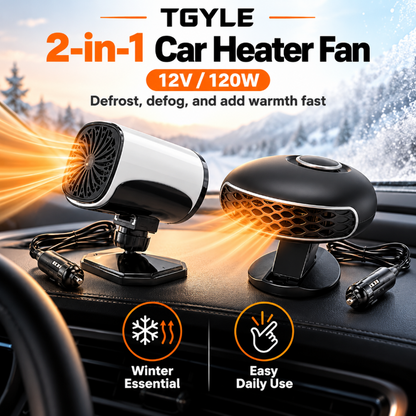 🚗❄️ 50 % DE RÉDUCTION ! Chauffage et dégivreur portable pour voiture – dégivrage et désembuage rapides, modes « chauffage » et « ventilateur » 2 en 1, socle pivotant à 360°. Un pare-brise dégagé en quelques secondes ! 🛡️✅