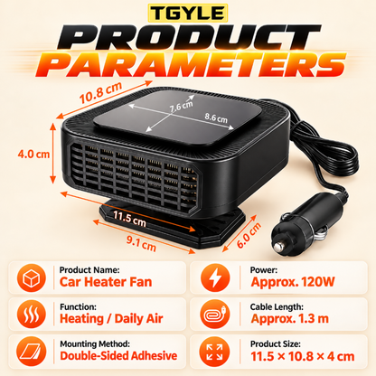 🚗❄️ 50 % DE RÉDUCTION ! Chauffage et dégivreur portable pour voiture – dégivrage et désembuage rapides, modes « chauffage » et « ventilateur » 2 en 1, socle pivotant à 360°. Un pare-brise dégagé en quelques secondes ! 🛡️✅