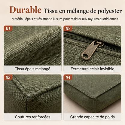 ⏳Offre spéciale à durée limitée⏰Housse pour repose-pieds de rangement : Remplissage avec vêtements, support de 100 kg, large fermeture éclair, lavable, 45x45x23cm