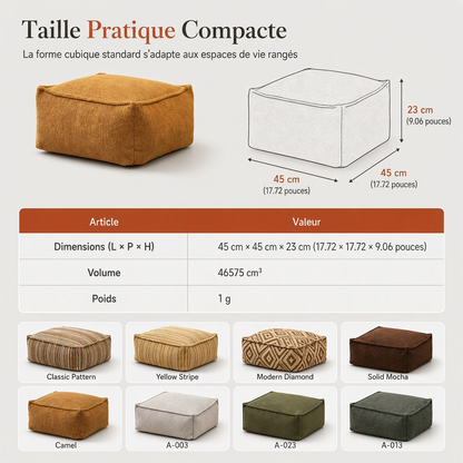 ⏳Offre spéciale à durée limitée⏰Housse pour repose-pieds de rangement : Remplissage avec vêtements, support de 100 kg, large fermeture éclair, lavable, 45x45x23cm