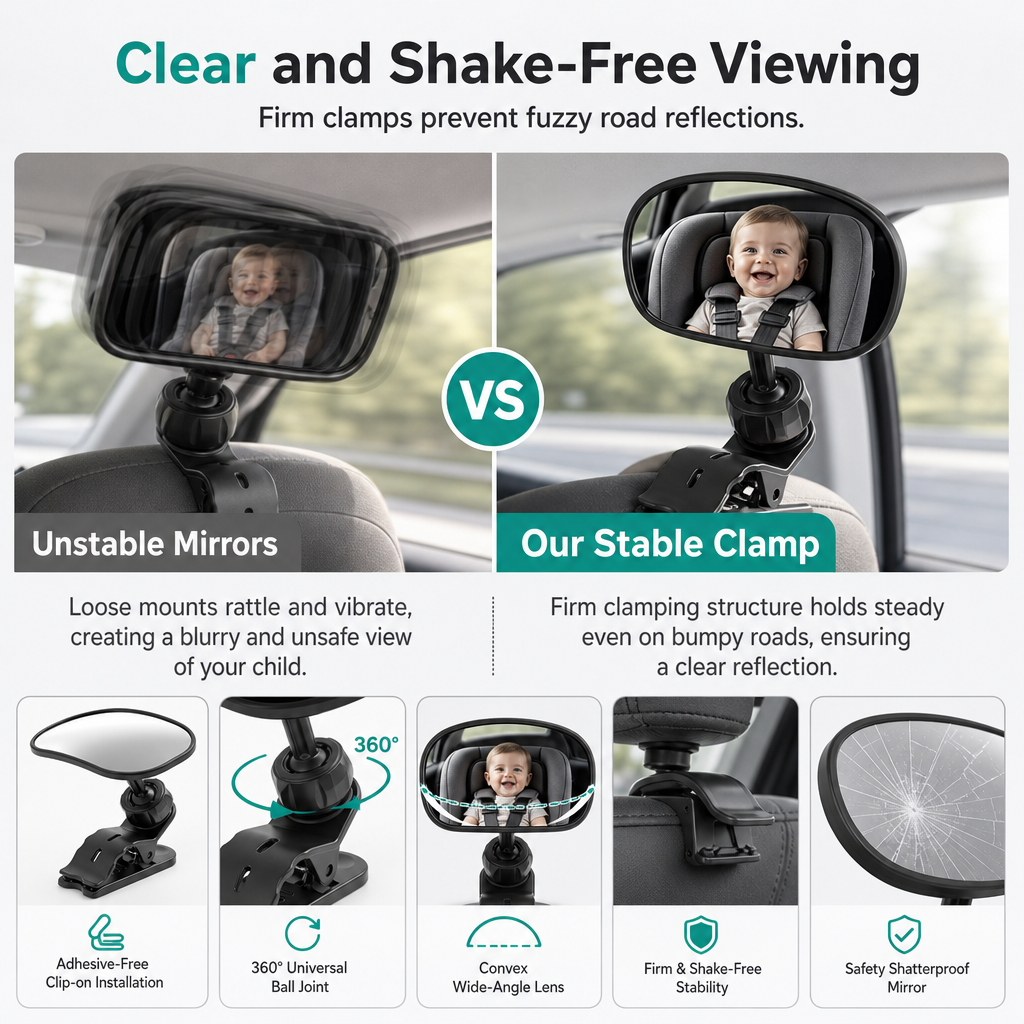 🚲 50% DE RÉDUCTION!  Miroir convexe grand angle – Ventouse & clip, 12,5cm, pour recul ✨