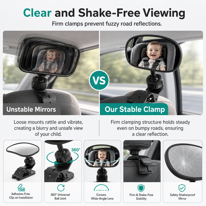 🚲 50% DE RÉDUCTION!  Miroir convexe grand angle – Ventouse & clip, 12,5cm, pour recul ✨