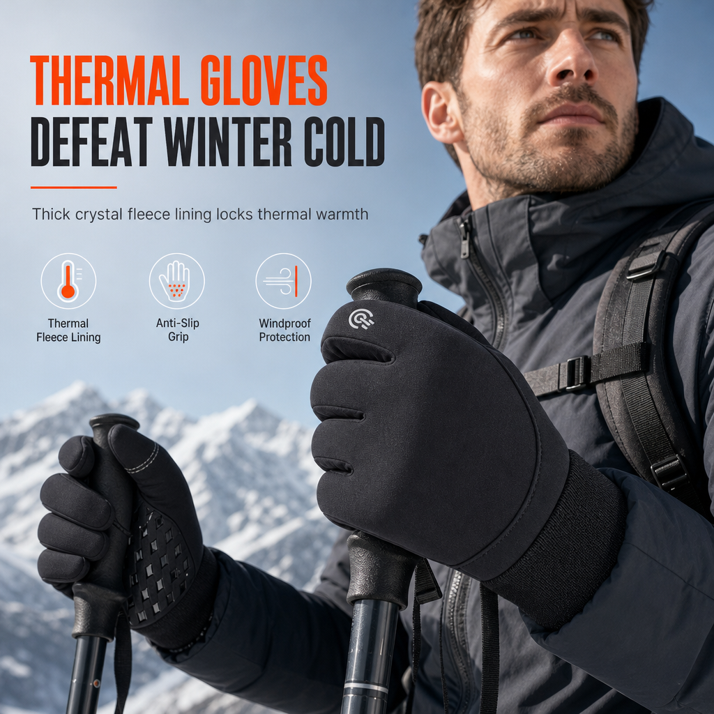 Gants de cyclisme d'hiver imperméables pour hommes et femmes