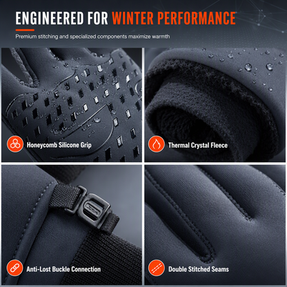 Gants de cyclisme d'hiver imperméables pour hommes et femmes
