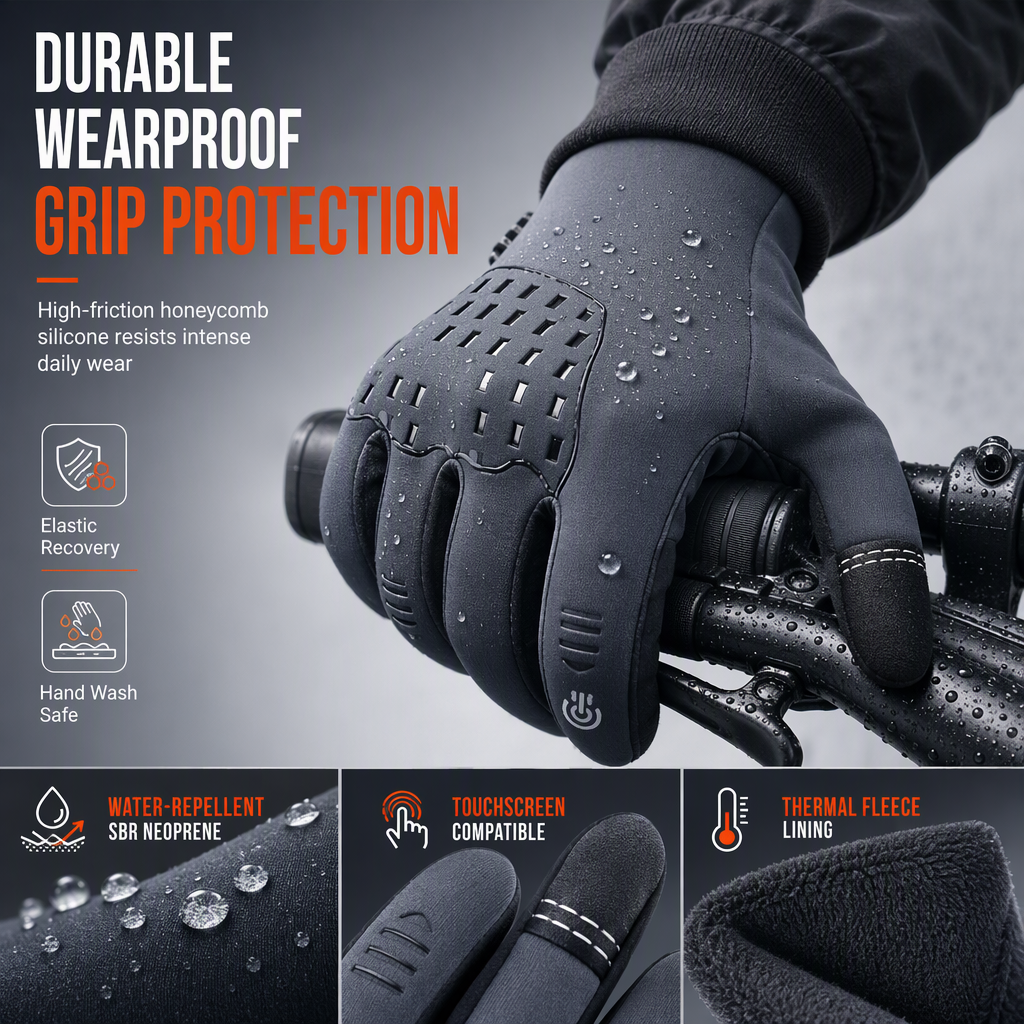Gants de cyclisme d'hiver imperméables pour hommes et femmes