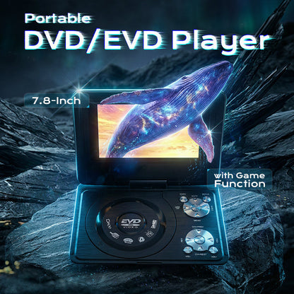 ⚡PROMO -50%✨Lecteur portable DVD EVD🎮Écran 7.8 pouces, lecture vidéo + jeux intégrés