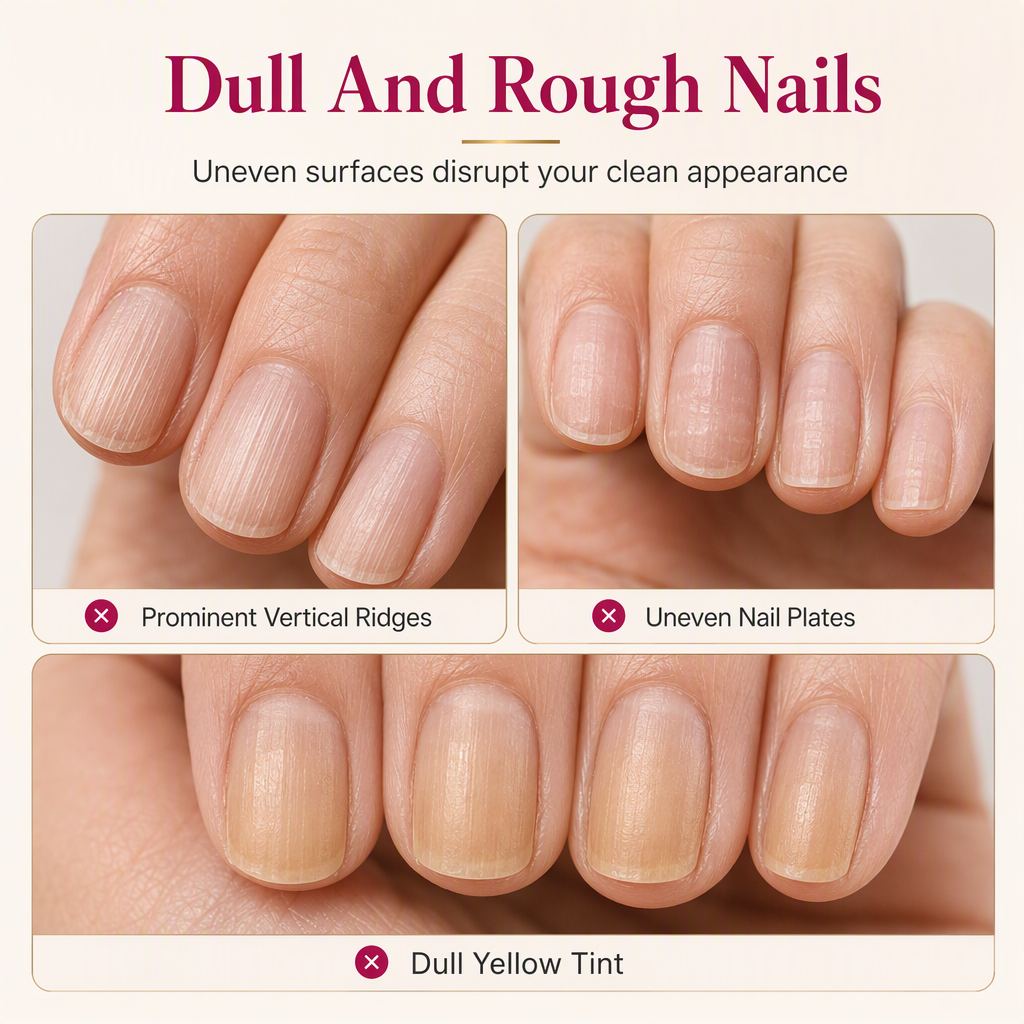 💅-50 % MAINTENANT ! Combleur de stries pour ongles rose naturel 12 ml, couche lissante revitalisante pour ongles, masque instantanément les stries verticales pour des ongles brillants et sains
