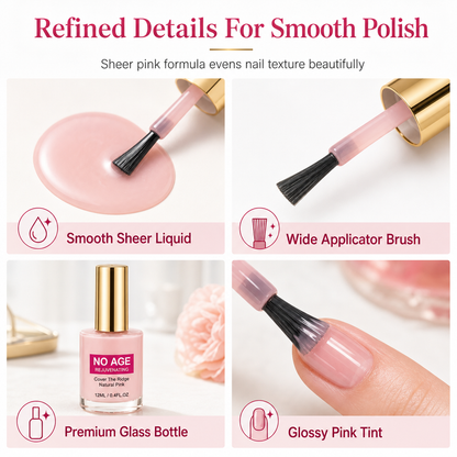 💅-50 % MAINTENANT ! Combleur de stries pour ongles rose naturel 12 ml, couche lissante revitalisante pour ongles, masque instantanément les stries verticales pour des ongles brillants et sains