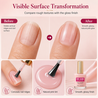 💅-50 % MAINTENANT ! Combleur de stries pour ongles rose naturel 12 ml, couche lissante revitalisante pour ongles, masque instantanément les stries verticales pour des ongles brillants et sains