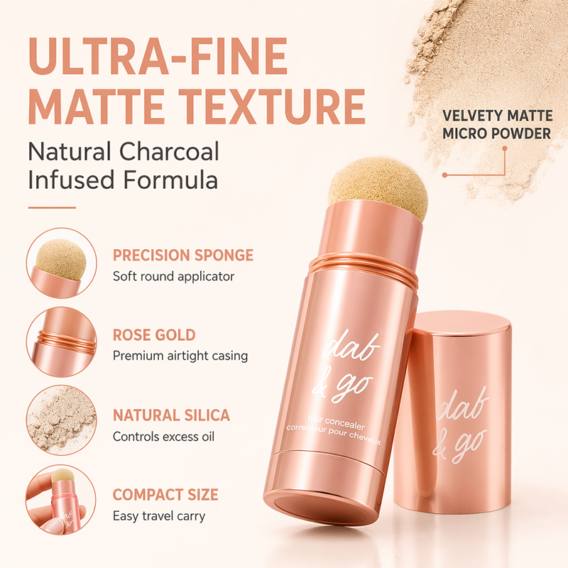 Bâton de poudre d'ombre capillaire instantanée avec applicateur à éponge