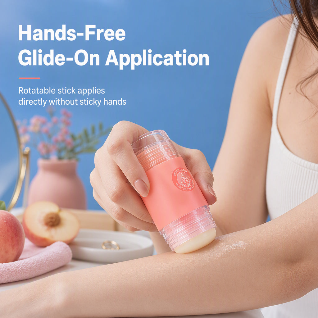 🔥OFFRE ÉCLATANTE🔥 Stick hydratant au gel de pétrole – Squalane et acide hyaluronique, application sans les mains – Pour les mains, les pieds et les talons secs – Pêche ou orange – 35 g ! 🧴✨