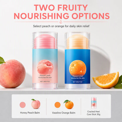 🔥OFFRE ÉCLATANTE🔥 Stick hydratant au gel de pétrole – Squalane et acide hyaluronique, application sans les mains – Pour les mains, les pieds et les talons secs – Pêche ou orange – 35 g ! 🧴✨