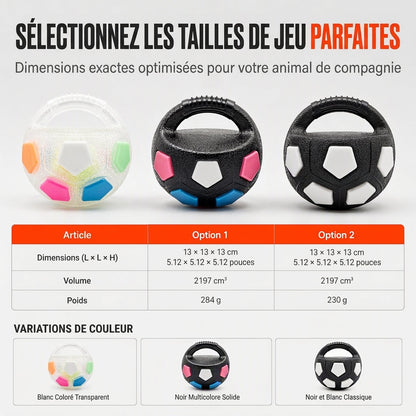 Balle de foot interactive pour chien avec poignées de préhension