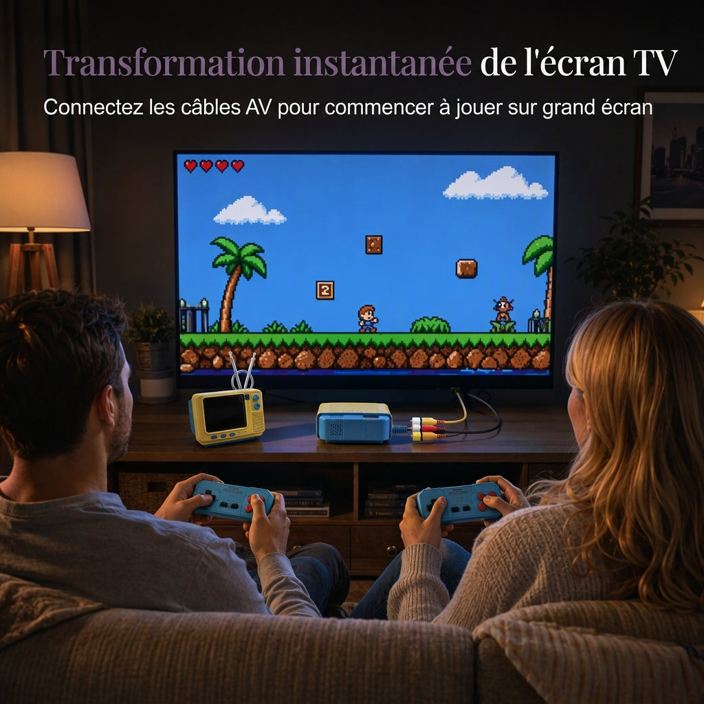 📢📢 50% DE RÉDUCTION🎮 Console de jeux portable vintage – design compact, recharge basse tension et câbles de jeux fournis | Jouez aux jeux retro partout.