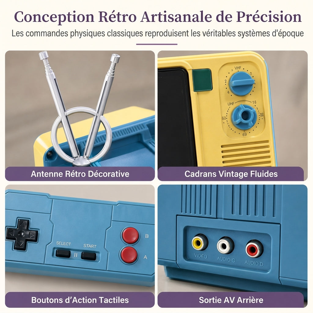📢📢 50% DE RÉDUCTION🎮 Console de jeux portable vintage – design compact, recharge basse tension et câbles de jeux fournis | Jouez aux jeux retro partout.
