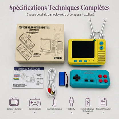 📢📢 50% DE RÉDUCTION🎮 Console de jeux portable vintage – design compact, recharge basse tension et câbles de jeux fournis | Jouez aux jeux retro partout.