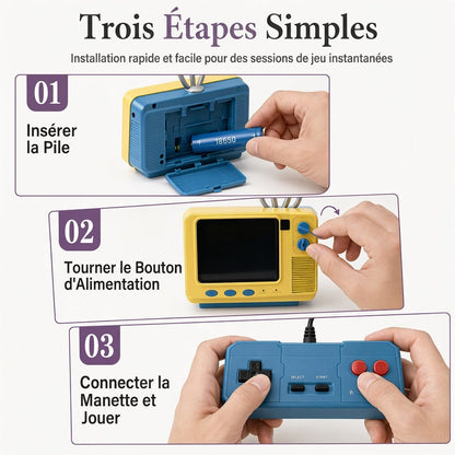 📢📢 50% DE RÉDUCTION🎮 Console de jeux portable vintage – design compact, recharge basse tension et câbles de jeux fournis | Jouez aux jeux retro partout.