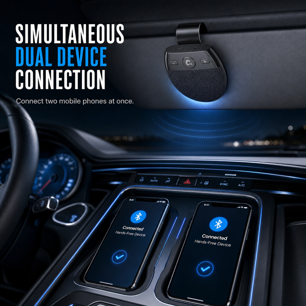 50% de Réduction – Kit Mains-Libres Bluetooth Voiture pour Pare-Soleil et Audio