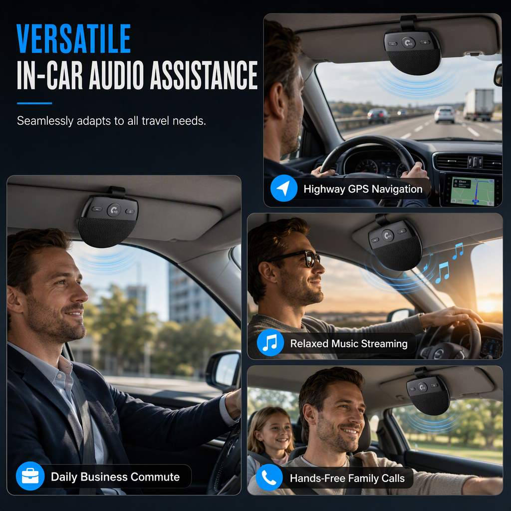 50% de Réduction – Kit Mains-Libres Bluetooth Voiture pour Pare-Soleil et Audio