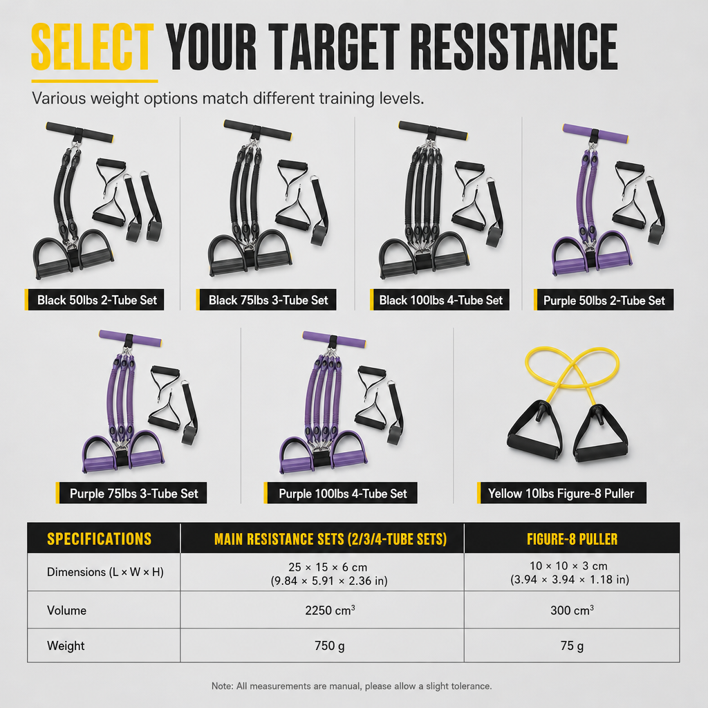 Bande de résistance avec pédales multifonctionnelle, corde de traction élastique pour exercices abdominaux, entraînement à domicile, yoga et Pilates, fitness pour hommes et femmes