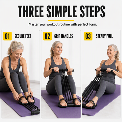 Bande de résistance avec pédales multifonctionnelle, corde de traction élastique pour exercices abdominaux, entraînement à domicile, yoga et Pilates, fitness pour hommes et femmes