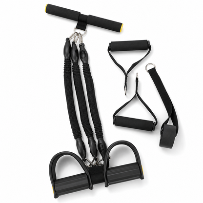 Bande de résistance avec pédales multifonctionnelle, corde de traction élastique pour exercices abdominaux, entraînement à domicile, yoga et Pilates, fitness pour hommes et femmes