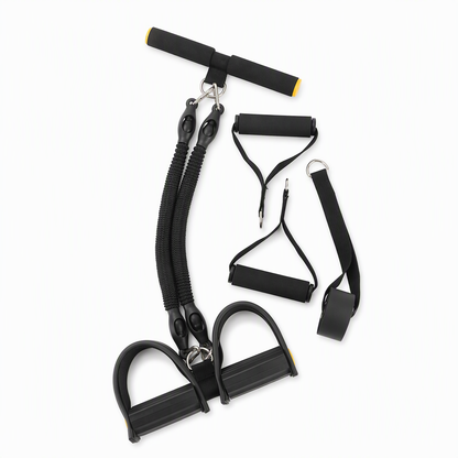 Bande de résistance avec pédales multifonctionnelle, corde de traction élastique pour exercices abdominaux, entraînement à domicile, yoga et Pilates, fitness pour hommes et femmes