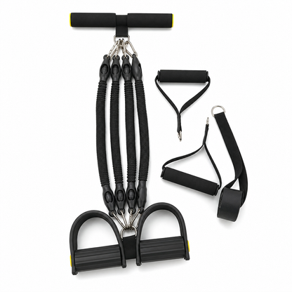 Bande de résistance avec pédales multifonctionnelle, corde de traction élastique pour exercices abdominaux, entraînement à domicile, yoga et Pilates, fitness pour hommes et femmes