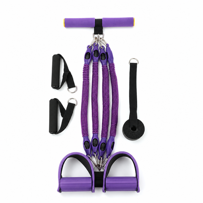 Bande de résistance avec pédales multifonctionnelle, corde de traction élastique pour exercices abdominaux, entraînement à domicile, yoga et Pilates, fitness pour hommes et femmes